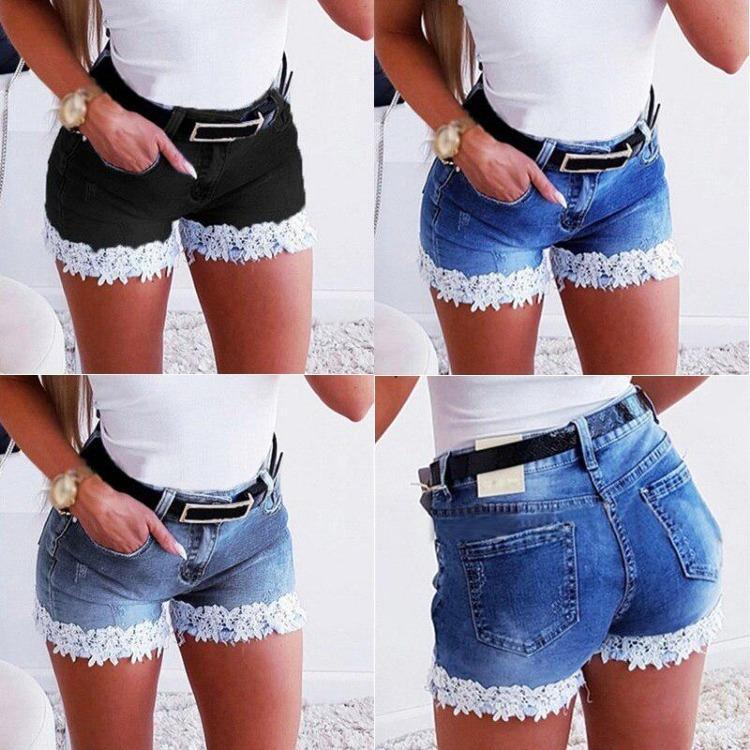Women Casual Slim Denim Shorts Stretch Jeans with Lace Stitching Regular Fit Ladies Shorts XL синій
Women Casual Slim Denim Shorts Stretch Jeans with Lace Stitching Regular Fit Ladies Shorts XL синій