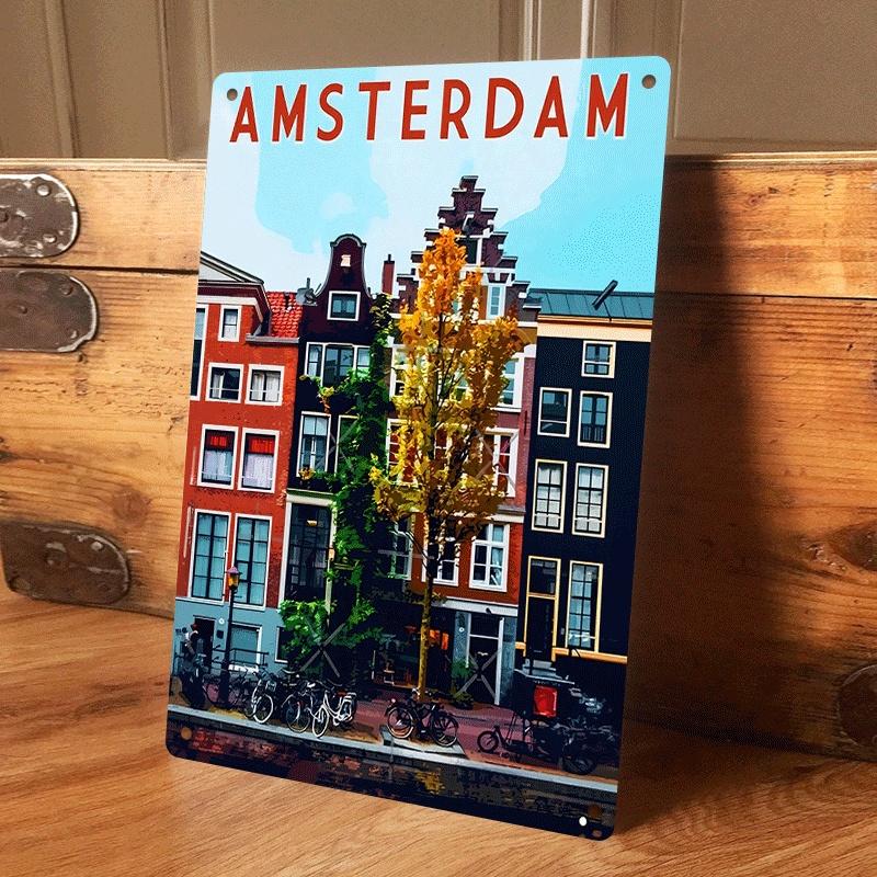 1 piece: Amsterdam city scene tinplate painting, European retro architectural decorative painting, living room/bar wall decorati (as the picture,20x30cm)
1 piece: Amsterdam city scene tinplate painting, European retro architectural decorative painting, living room/bar wall decorati (as the picture,20x30cm)