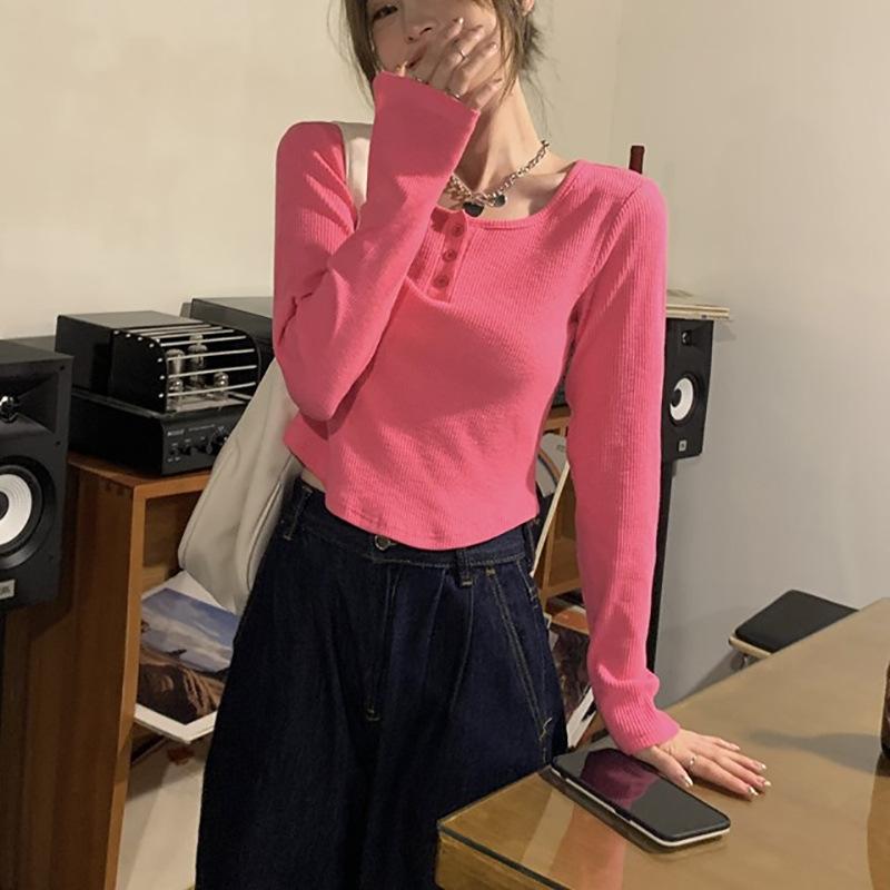Футболка с длинными рукавами для женщин на весну и осень, тонкая базовая рубашка в корейском стиле, короткий студенческий топ 2XL розовый
Футболка с длинными рукавами для женщин на весну и осень, тонкая базовая рубашка в корейском стиле, короткий студенческий топ 2XL розовый