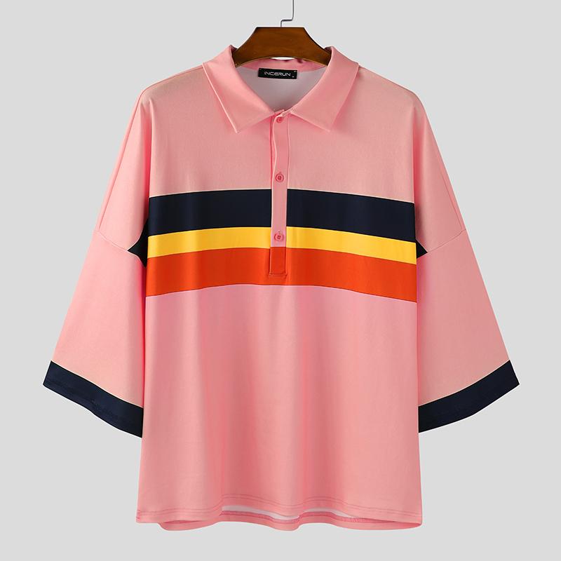 INCERUN Oversized Men Lapel Neck 3/4 Sleeve Striped Stitching Casual Loose T-shirts Tops 5XL
INCERUN Oversized Men Lapel Neck 3/4 Sleeve Striped Stitching Casual Loose T-shirts Tops 5XL