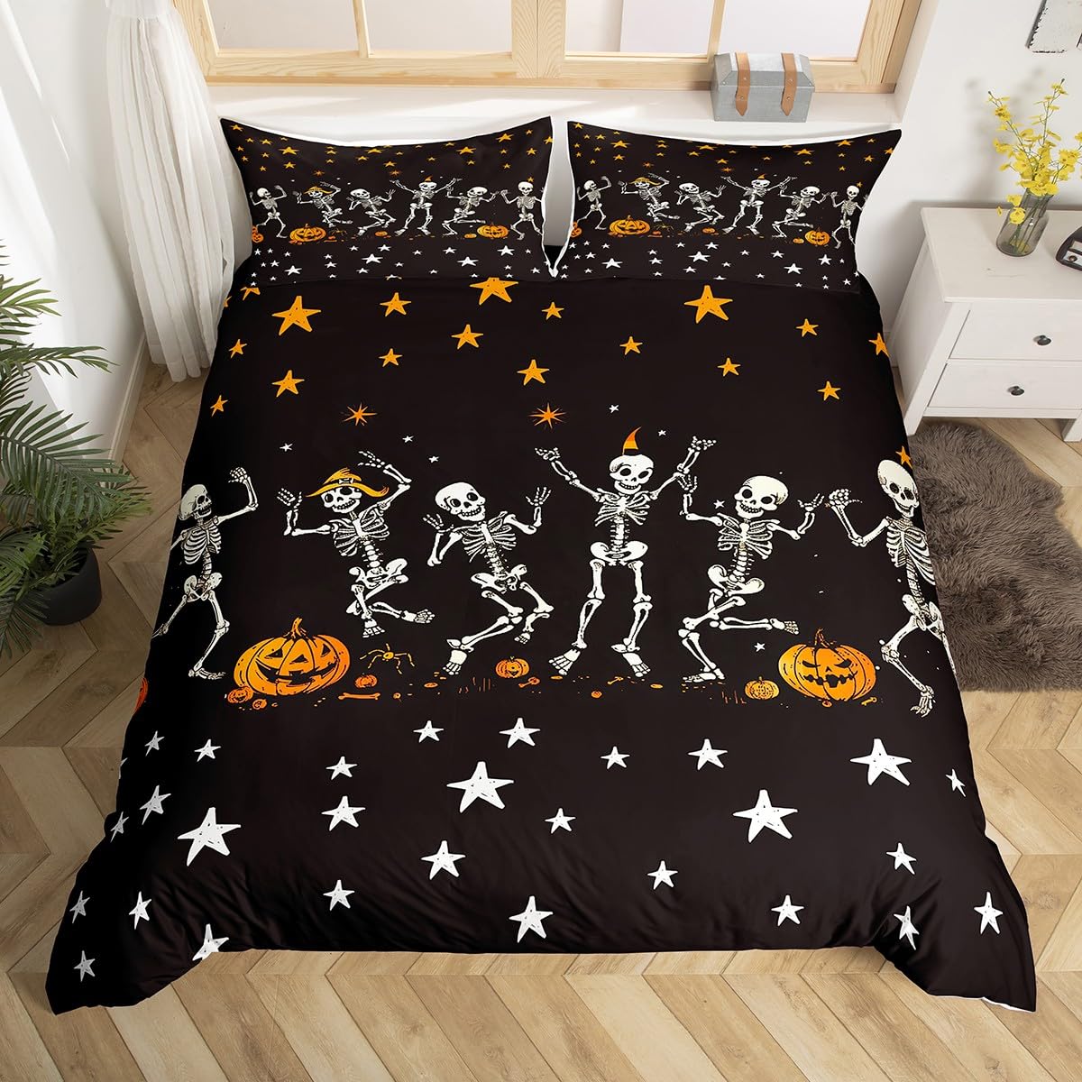 Comforter Dancing Skull For Kids Teens Queen Lightweight With 2 Funny Skull Happy Halloween Bedding Set Comforter (quilt)-EU Single(135*200cm)3pcs
Comforter Dancing Skull For Kids Teens Queen Lightweight With 2 Funny Skull Happy Halloween Bedding Set Comforter (quilt)-EU Single(135*200cm)3pcs
