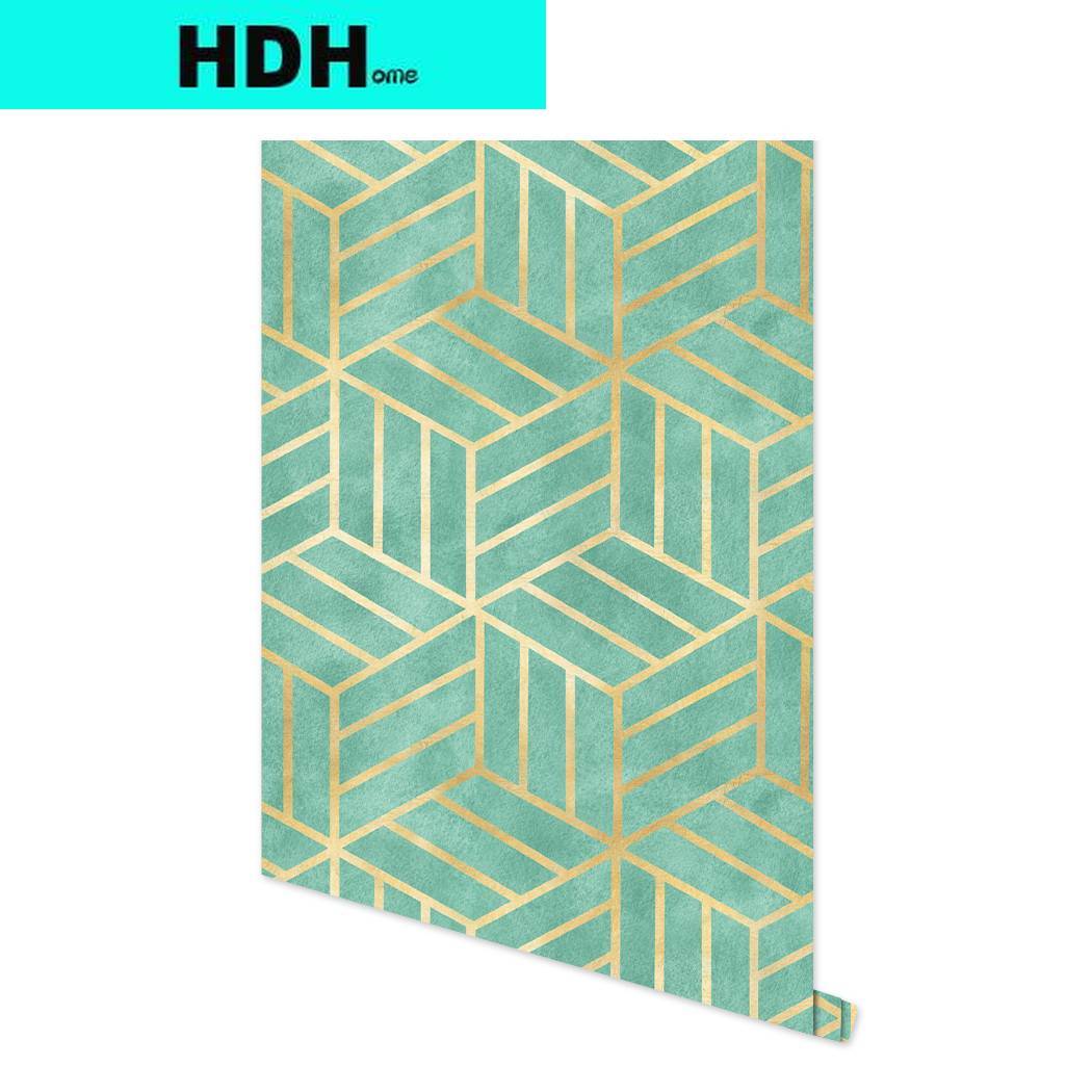 HDHome Light Green and Gold Geometry Stripped Hexagon Peel and Stick Wallpaper Green Stripes Self Adhesive Wallpaper Removable 3mx45cm
HDHome Light Green and Gold Geometry Stripped Hexagon Peel and Stick Wallpaper Green Stripes Self Adhesive Wallpaper Removable 3mx45cm