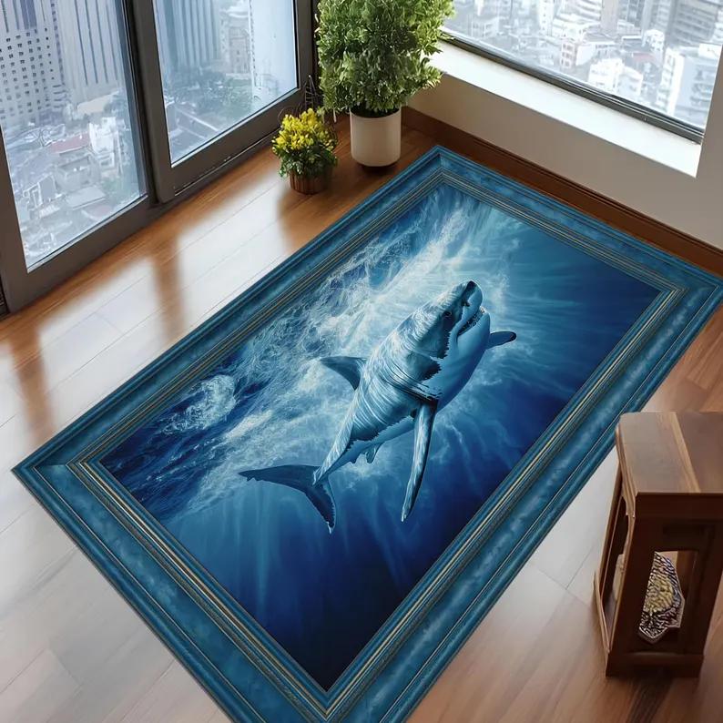 3D Optical Illusion Fish Rug Lake Pond Non-Slip Cotton Base Icon Accent Carpet-Modern Hero Mat-Gray Area Rug-Stylish Fandom Rug 40X60cm
3D Optical Illusion Fish Rug Lake Pond Non-Slip Cotton Base Icon Accent Carpet-Modern Hero Mat-Gray Area Rug-Stylish Fandom Rug 40X60cm