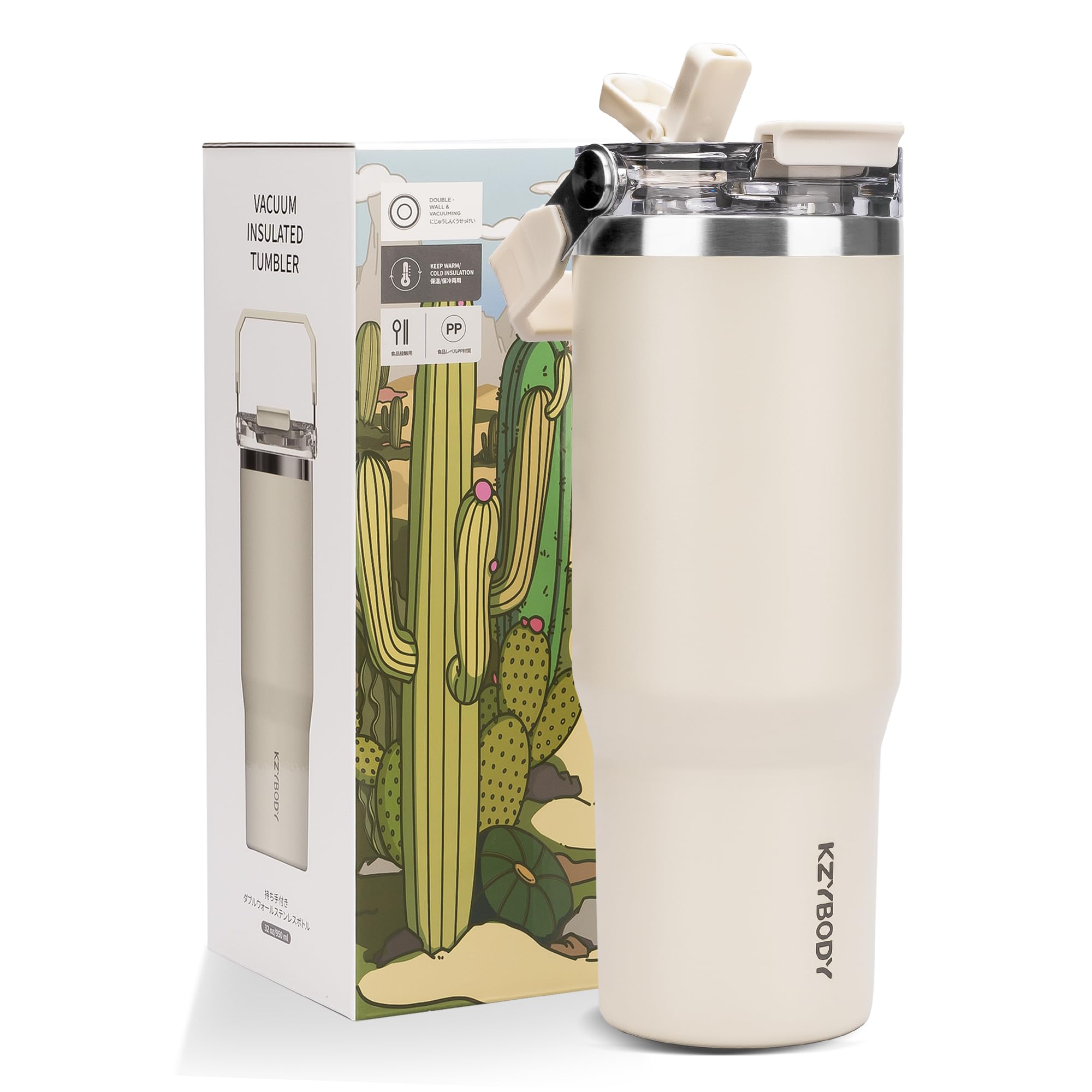 KZYBODY 950ml Tumbler with Straw Large Capacity Vacuum Insulated Stainless Steel Bottle Keeps Water Hot or Direct with Portable Stylish with Popular белый
KZYBODY 950ml Tumbler with Straw Large Capacity Vacuum Insulated Stainless Steel Bottle Keeps Water Hot or Direct with Portable Stylish with Popular белый