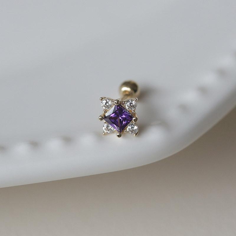 S925 Sterling Silver Plated 18K Gold Earrings for Women Purple Zircon Geometric Simple Temperament Screw Ear Bone Nail
S925 Sterling Silver Plated 18K Gold Earrings for Women Purple Zircon Geometric Simple Temperament Screw Ear Bone Nail