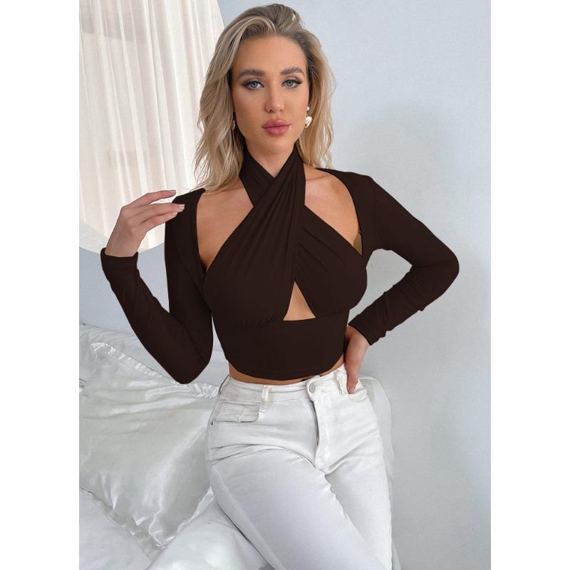 Женская сексуальная футболка с длинным рукавом и вырезом-крестом XL
Женская сексуальная футболка с длинным рукавом и вырезом-крестом XL