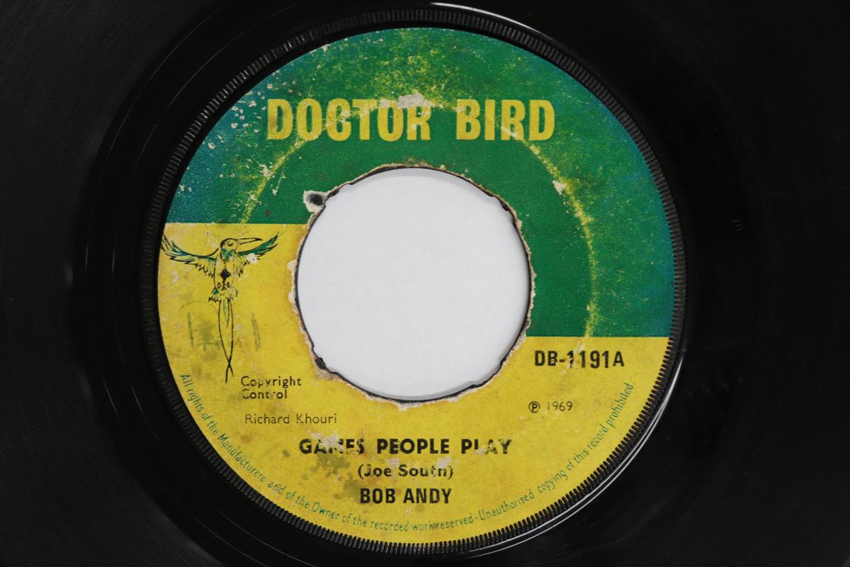 7inch Record BOB ANDY Games People Play The Sun Shines DB1191 DOCTOR BIRD 1969 UK Reggae Ska Dub Used
7inch Record BOB ANDY Games People Play The Sun Shines DB1191 DOCTOR BIRD 1969 UK Reggae Ska Dub Used