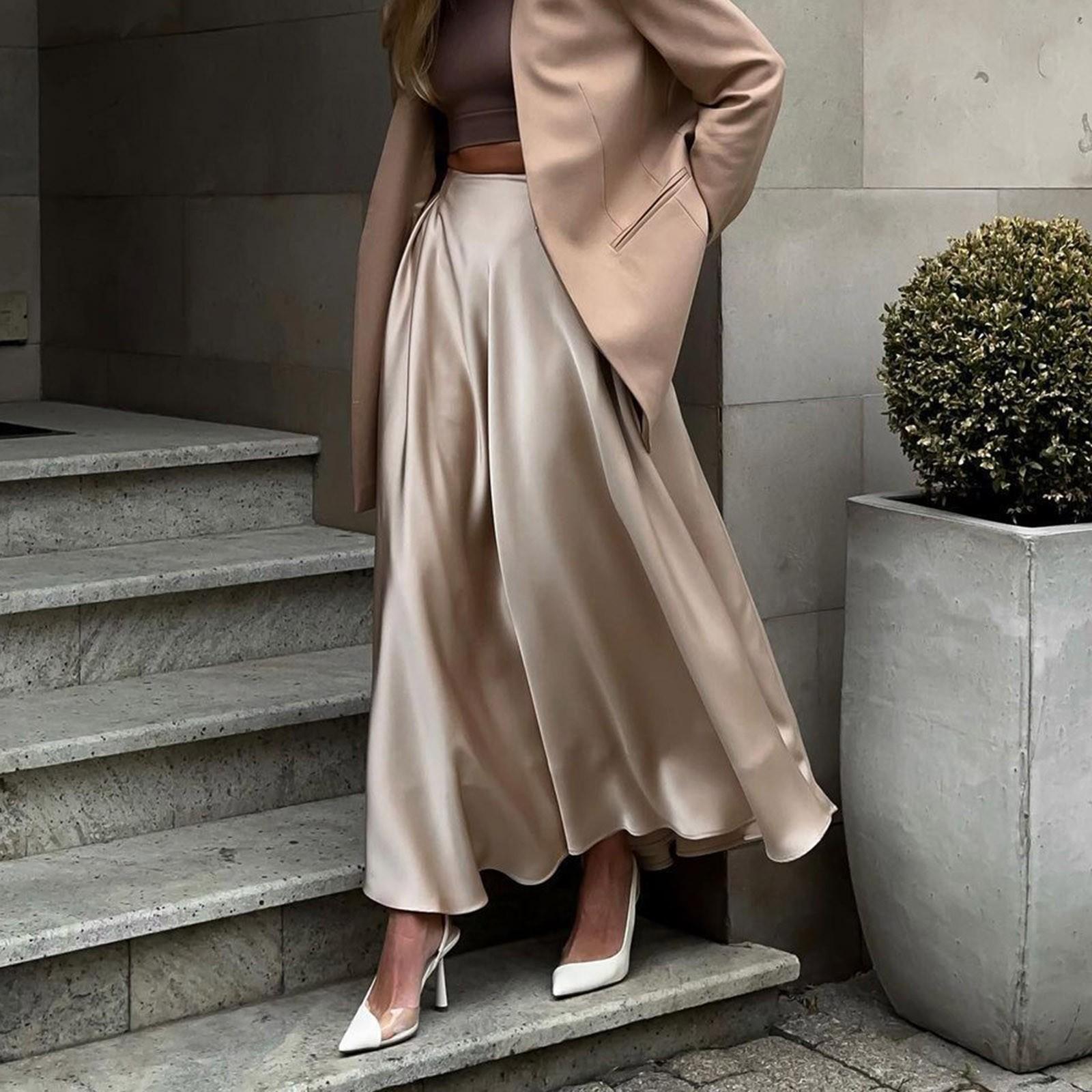 Мягкая атласная юбка с высокой талией, женская темпераментная однотонная юбка-миди трапециевидной формы, офисная женская облегающая большая распашная юбка S хаки
Мягкая атласная юбка с высокой талией, женская темпераментная однотонная юбка-миди трапециевидной формы, офисная женская облегающая большая распашная юбка S хаки