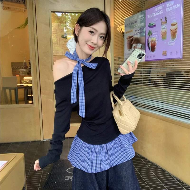 Trendy Cowl Neck Layered Long Sleeve Shirt with Ribbon for Autumn & Winter Large сірий колір
Trendy Cowl Neck Layered Long Sleeve Shirt with Ribbon for Autumn & Winter Large сірий колір