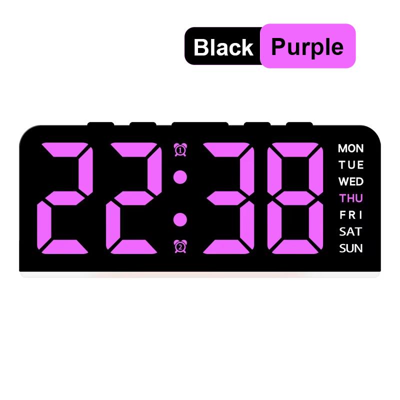 Цифровой светодиодный будильник с подсветкой, температурой, датой, 2 неделями, будильниками, функцией повтора, электронными настольными часами, яркостью, регулируемой в формате 12/24 часа чёрно-фиолетовый
Цифровой светодиодный будильник с подсветкой, температурой, датой, 2 неделями, будильниками, функцией повтора, электронными настольными часами, яркостью, регулируемой в формате 12/24 часа чёрно-фиолетовый