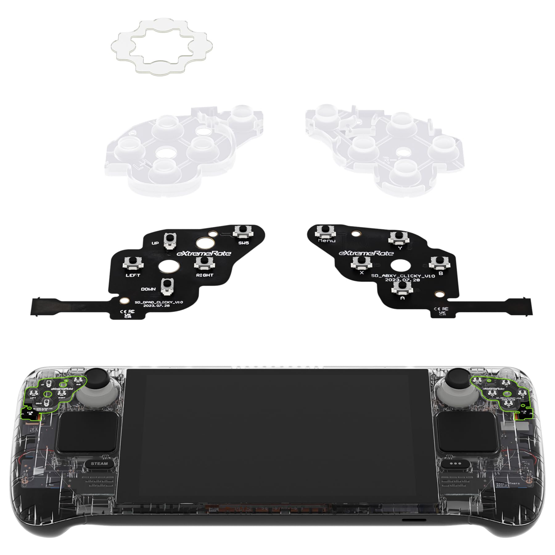 eXtremeRate Face Clicky Kit Сумісний із Steam Deck Handheld Game Custom Dpad View ABXY Menu Button Face Button Mouse Clicky Kit Сумісний із
eXtremeRate Face Clicky Kit Сумісний із Steam Deck Handheld Game Custom Dpad View ABXY Menu Button Face Button Mouse Clicky Kit Сумісний із