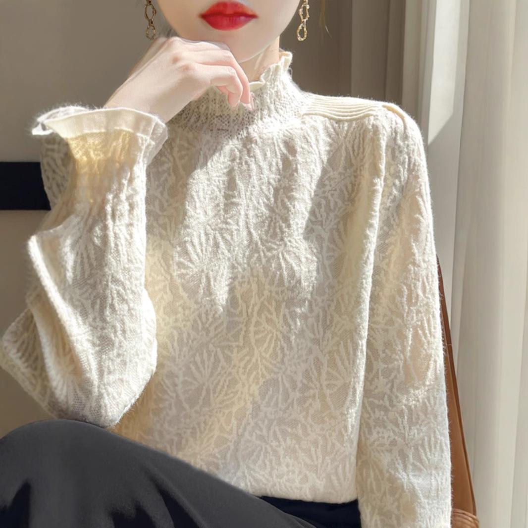 New Autumn and Winter Style Small-scented Style Lace Earrings Half-high Neck Bottoming Shirt for Women Super Fashionable Sweater Underwear S рожевий
New Autumn and Winter Style Small-scented Style Lace Earrings Half-high Neck Bottoming Shirt for Women Super Fashionable Sweater Underwear S рожевий
