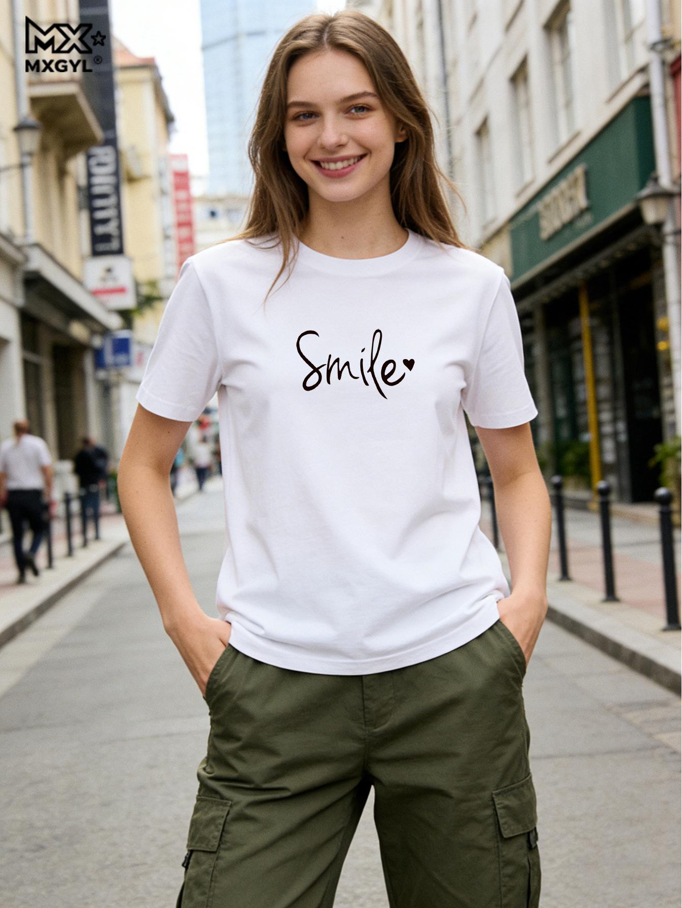 Smile Heart Print Women T Shirt Short Sleeve O Neck Loose Casual Women Tshirt Ladies Tee Shirt Tops Clothes Camisetas Mujer M белый
Smile Heart Print Women T Shirt Short Sleeve O Neck Loose Casual Women Tshirt Ladies Tee Shirt Tops Clothes Camisetas Mujer M белый