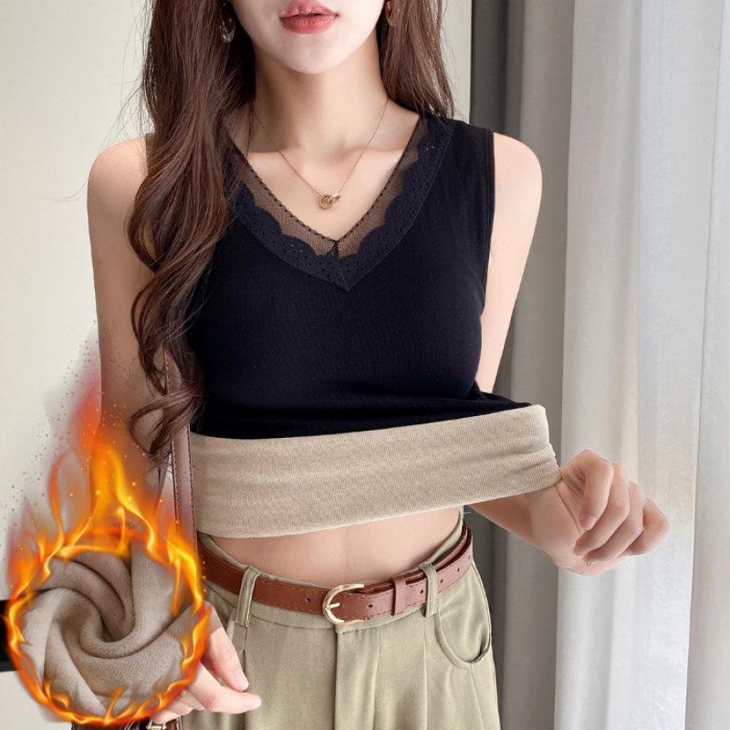 Women s Fleece-Lined Velvet Vest: Warm, Elegant Sleeveless Base Layer with Chest Pads & Lace Trim for Autumn/Winter. One Size чёрный
Women s Fleece-Lined Velvet Vest: Warm, Elegant Sleeveless Base Layer with Chest Pads & Lace Trim for Autumn/Winter. One Size чёрный