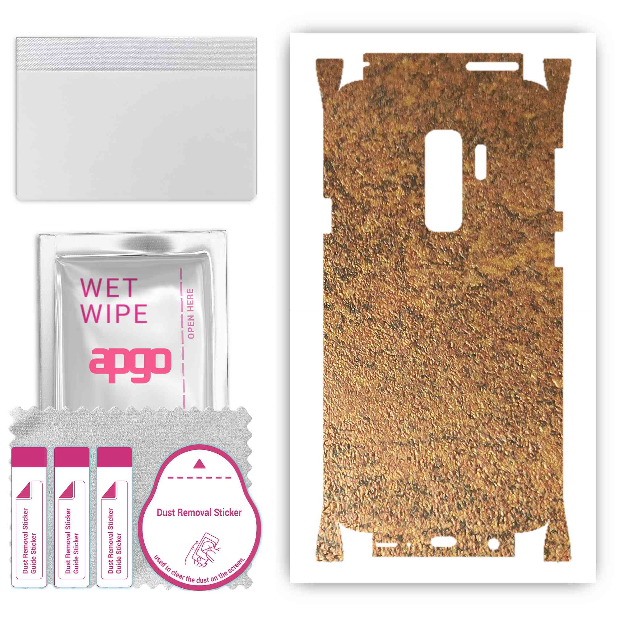 Apgo Protective Skin Sticker for the back+sides compatible with Samsung Galaxy S9 Plus, Full Wrap Film, Foil, Vinyl - Pattern Rusty Copper
Apgo Protective Skin Sticker for the back+sides compatible with Samsung Galaxy S9 Plus, Full Wrap Film, Foil, Vinyl - Pattern Rusty Copper