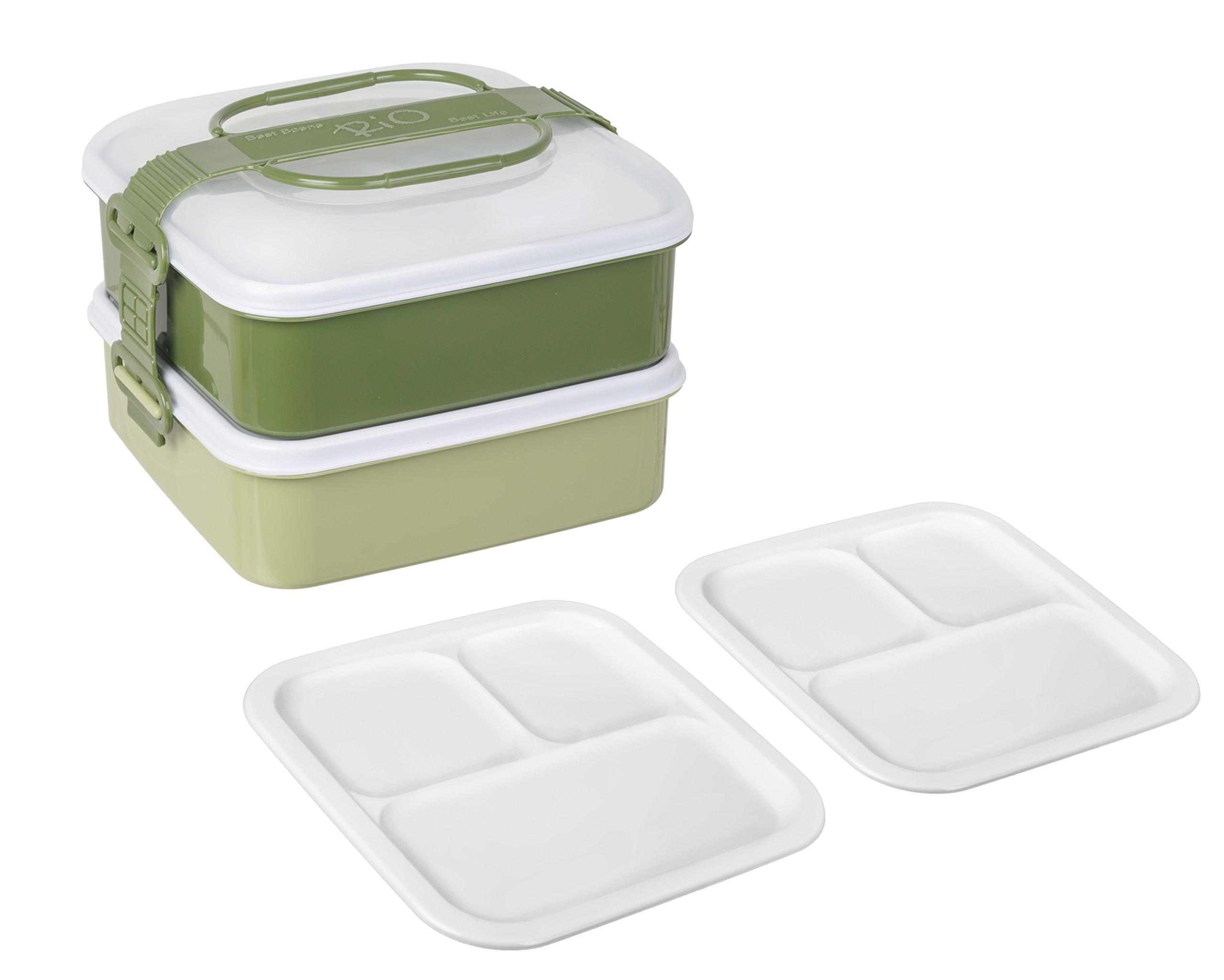 Sanko Plastic Bento Box Picnic Case Rio Pack 2 Tiers with 2 Plates Earth Green Width x Depth 19 x Height cm Approx. 20.2 13.8
Sanko Plastic Bento Box Picnic Case Rio Pack 2 Tiers with 2 Plates Earth Green Width x Depth 19 x Height cm Approx. 20.2 13.8