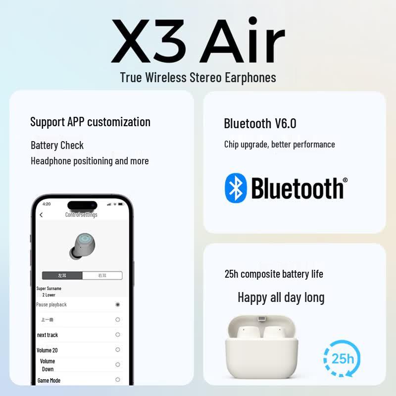 EDIFIER X3 Air True Wireless Bluetooth Earbuds
EDIFIER X3 Air True Wireless Bluetooth Earbuds