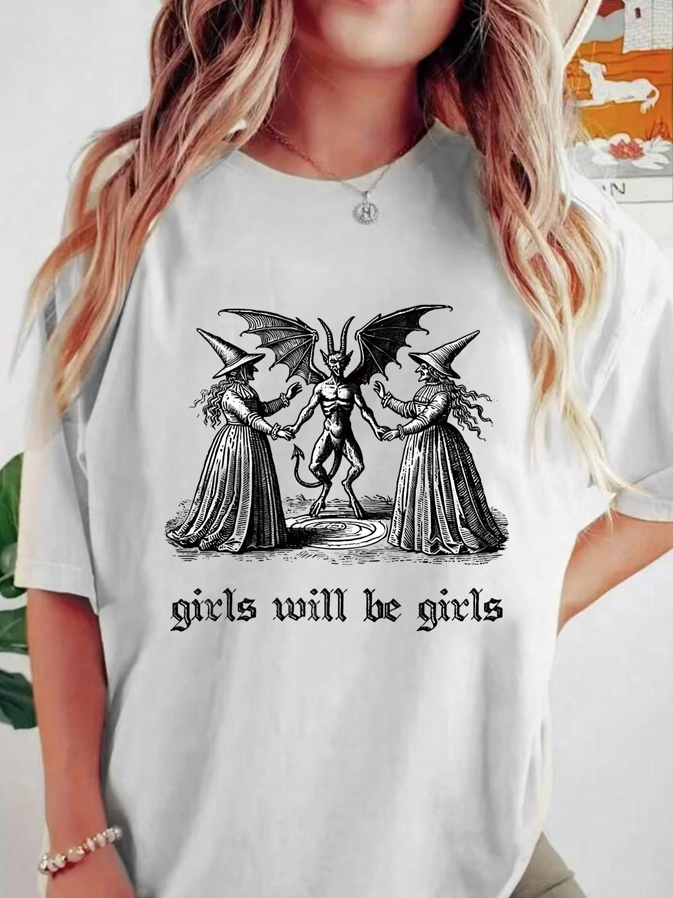 Witch Summons Demon Letter Round Neck Plus Size Women T-Shirt Short Sleeve Trend Printing Elastic Half Sleeve T-Shirt 4XL
Witch Summons Demon Letter Round Neck Plus Size Women T-Shirt Short Sleeve Trend Printing Elastic Half Sleeve T-Shirt 4XL