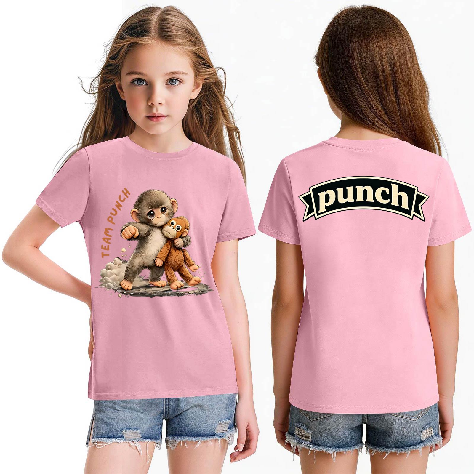 Girls Crew Neck Casual Short Sleeve T-Shirt with Monkey Print Soft Cotton Fabric Comfortable Fit Lightweight Top for Everyday Wear 150
Girls Crew Neck Casual Short Sleeve T-Shirt with Monkey Print Soft Cotton Fabric Comfortable Fit Lightweight Top for Everyday Wear 150