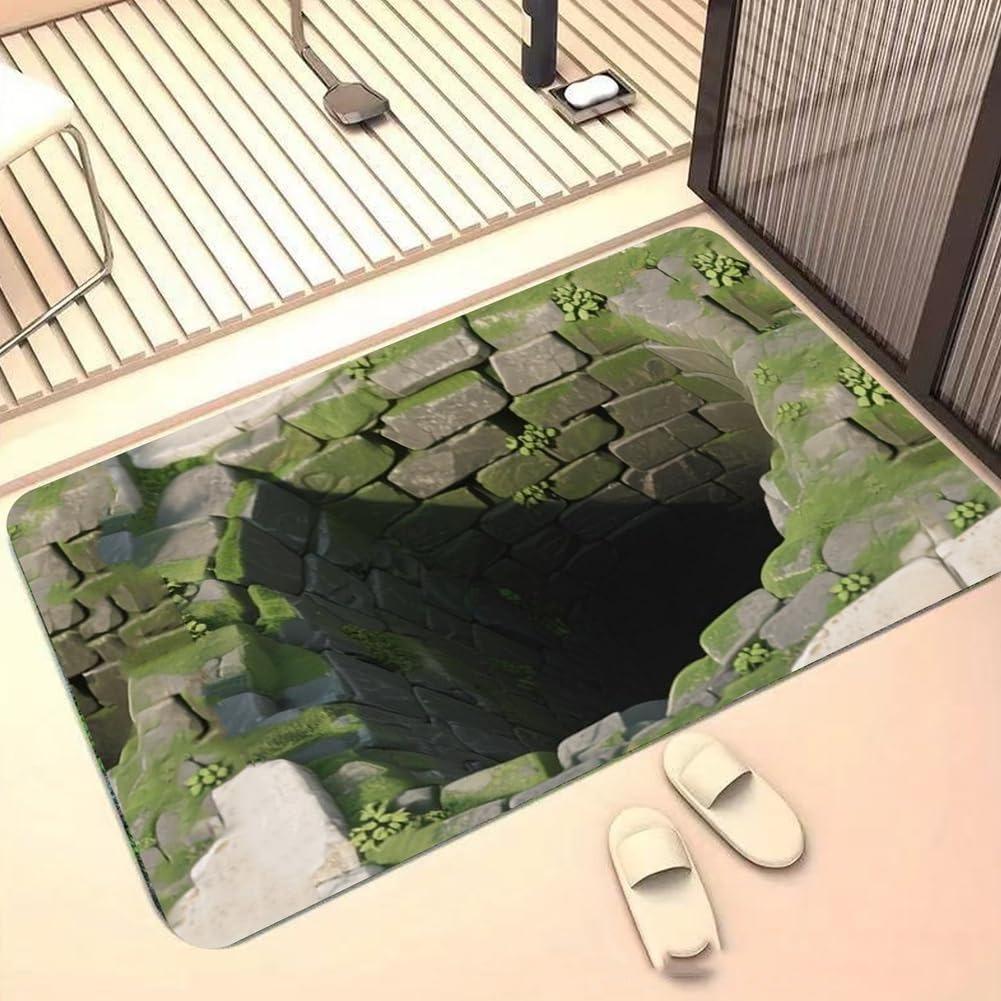 3D Optical Illusions Spiral Well Door Mat Mossy Stone Staircase Pattern Entrance Rug Deep Funny Hole Home Decor Non-Slip Carpet 30x50cm
3D Optical Illusions Spiral Well Door Mat Mossy Stone Staircase Pattern Entrance Rug Deep Funny Hole Home Decor Non-Slip Carpet 30x50cm