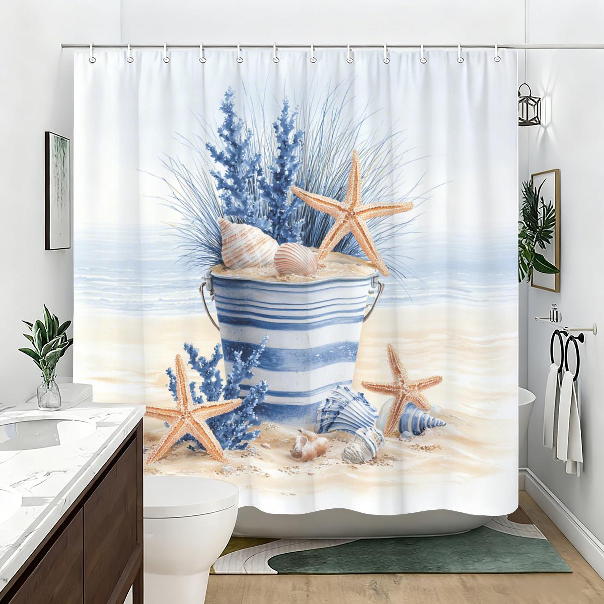 Bathtub Curtain Vibrant Marine Life & Shell Pattern Polyester Shower Curtain - Nautical Style Bathroom Decor Fabric W60H190(CM)-1 Pcs
Bathtub Curtain Vibrant Marine Life & Shell Pattern Polyester Shower Curtain - Nautical Style Bathroom Decor Fabric W60H190(CM)-1 Pcs