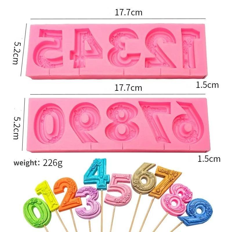 0-9 Форма для заливки на день рождения Цифровая силиконовая форма Сделай сам Свеча Шоколад Леденец Фондант Выпечка Форма для выпечки Кухонный инструмент Украшение для торта A