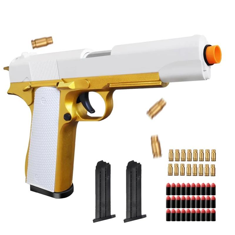 Игрушечный пистолет с мягкой пулей M1911, стреляющий гильзами, бластеры из пеноматериала EVA, игровой пистолет для мальчиков и девочек, подарок на Рождество и день рождения для взрослых
Игрушечный пистолет с мягкой пулей M1911, стреляющий гильзами, бластеры из пеноматериала EVA, игровой пистолет для мальчиков и девочек, подарок на Рождество и день рождения для взрослых