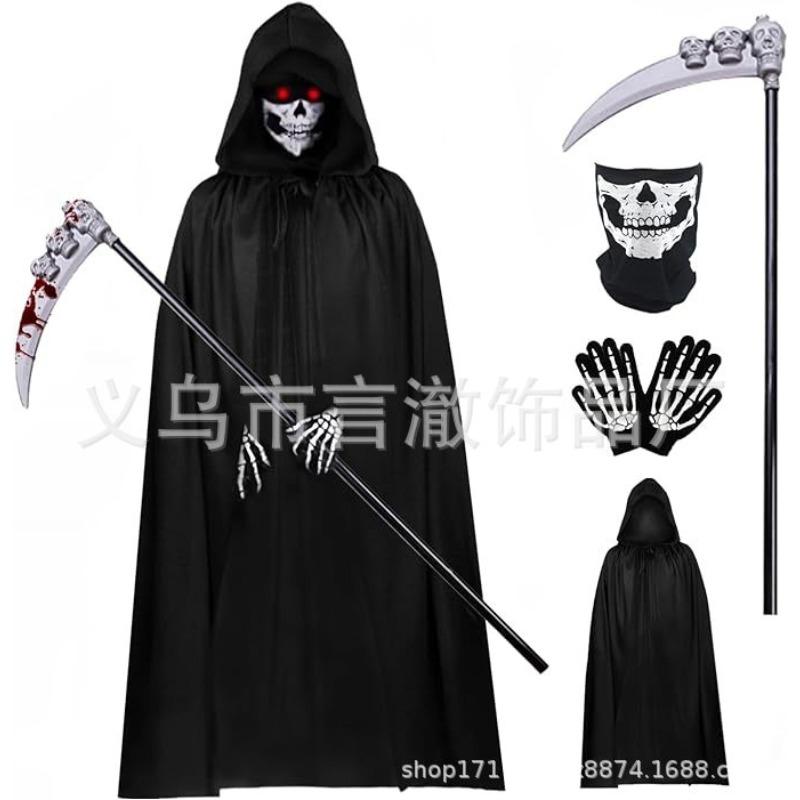 Новый костюм плаща смерти на Хэллоуин, детский плащ с капюшоном, черный костюм, праздничная вечеринка, веселье One Size
Новый костюм плаща смерти на Хэллоуин, детский плащ с капюшоном, черный костюм, праздничная вечеринка, веселье One Size