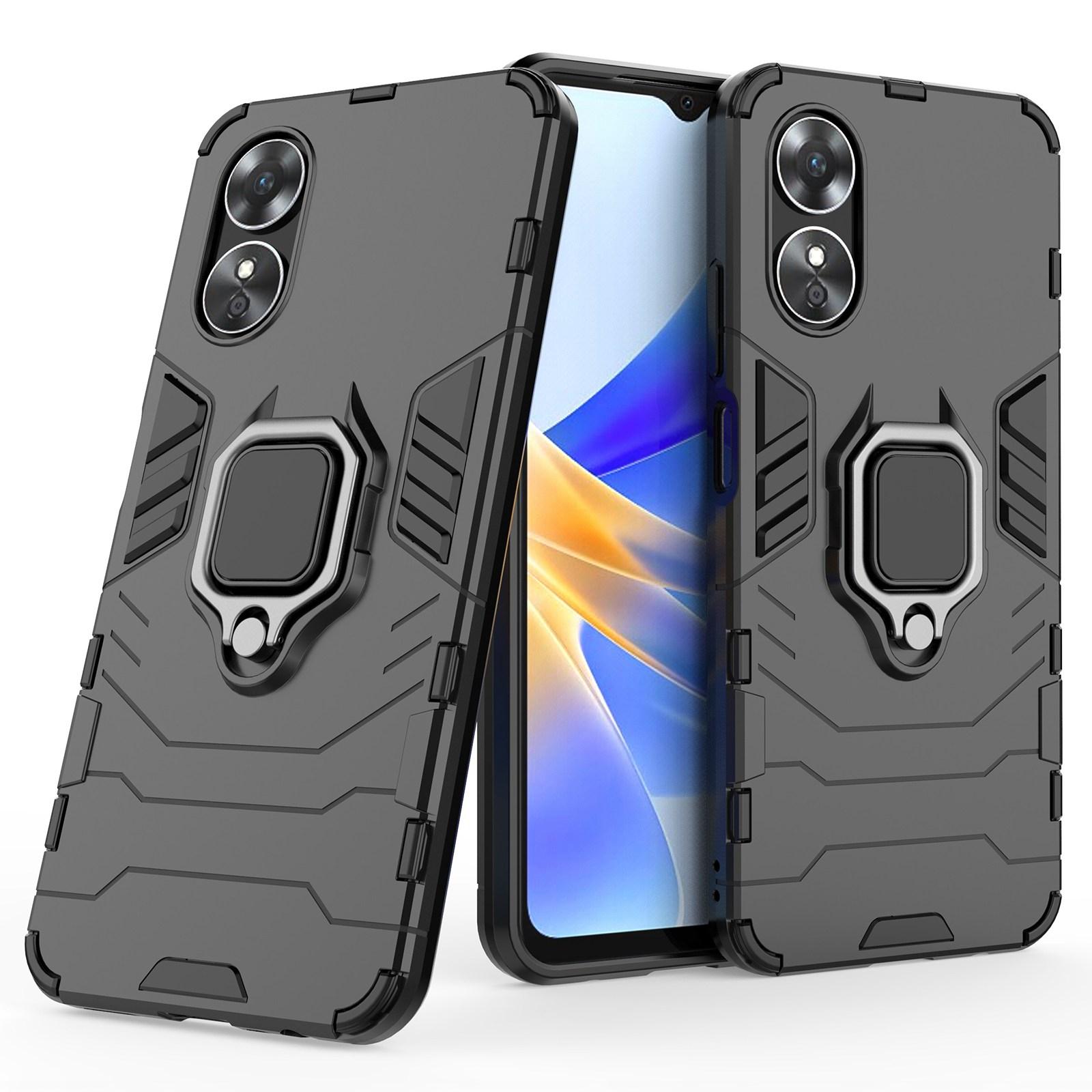Ring Holder Kickstand Protective Case for Oppo A17 4G/A17k 4G,Hard PC Soft TPU Scratch-resistant Phone Cover Black
Ring Holder Kickstand Protective Case for Oppo A17 4G/A17k 4G,Hard PC Soft TPU Scratch-resistant Phone Cover Black