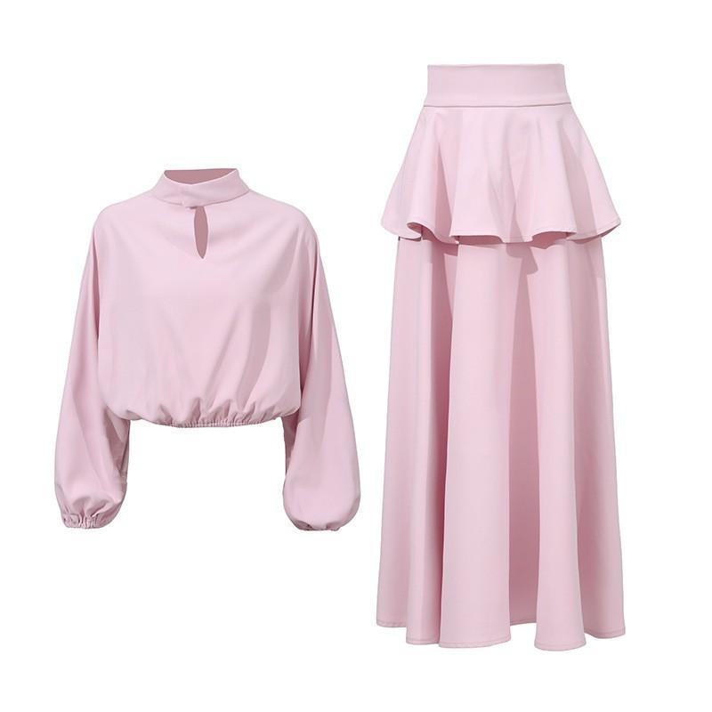 Fashion Brand Suit Pink Loose Long-sleeved Top + Ruffled Skirt Two-piece Set M рожевий
Fashion Brand Suit Pink Loose Long-sleeved Top + Ruffled Skirt Two-piece Set M рожевий