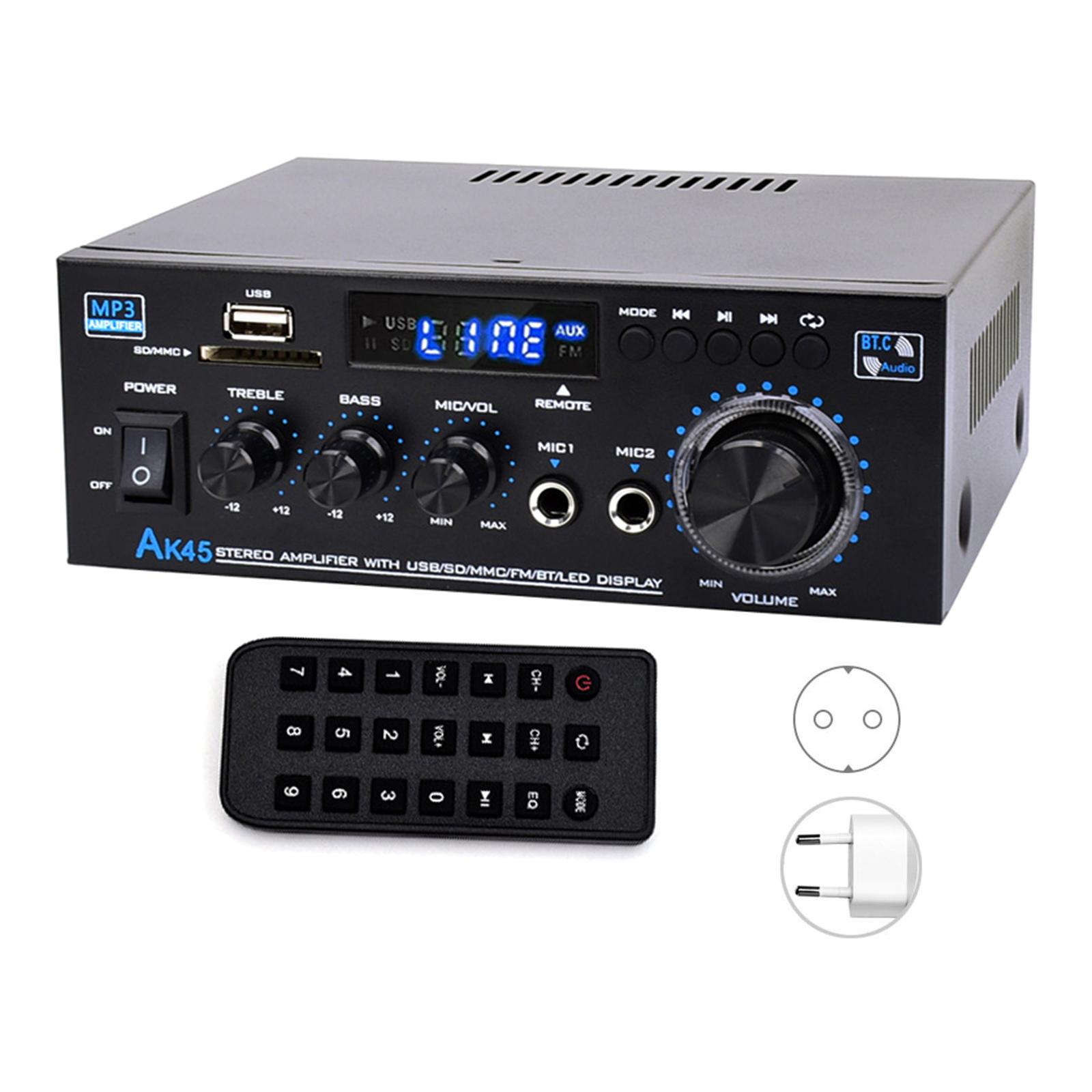 Home Theater Stereoes Amplifiers, 50W 2.0 Channel Bluetooth-compatible 5.0 Sound Amplifiers with USBSlots and Karaoke Microphones Inputs
Home Theater Stereoes Amplifiers, 50W 2.0 Channel Bluetooth-compatible 5.0 Sound Amplifiers with USBSlots and Karaoke Microphones Inputs