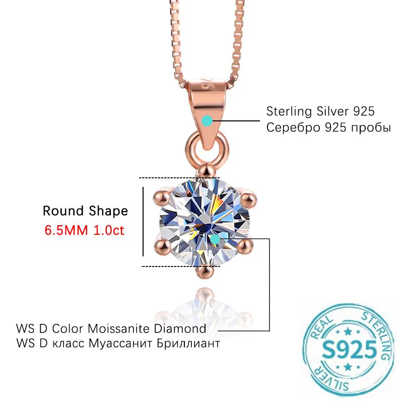 Charm 925 Sterling Silver 1ct D Color Certified Fine Round Moissanite Diamond Necklace For Woman Men PURE Party Luxury Jewelry With Certificate
Charm 925 Sterling Silver 1ct D Color Certified Fine Round Moissanite Diamond Necklace For Woman Men PURE Party Luxury Jewelry With Certificate