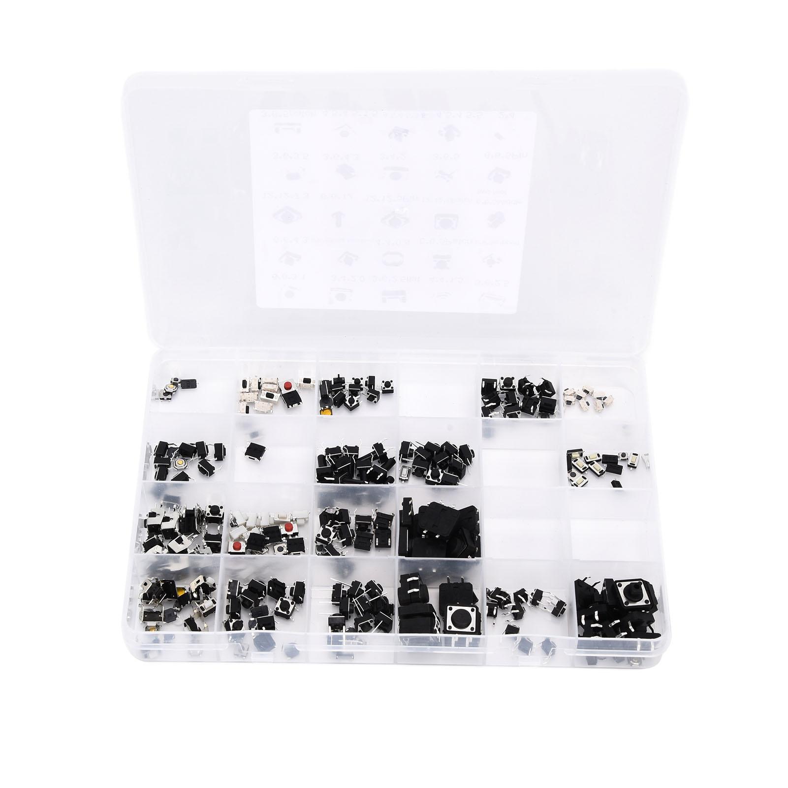 250pcs Tact Push Switch Micro Combination Kit 25 Values Boxed Button Switch for Television Audio 
250pcs Tact Push Switch Micro Combination Kit 25 Values Boxed Button Switch for Television Audio