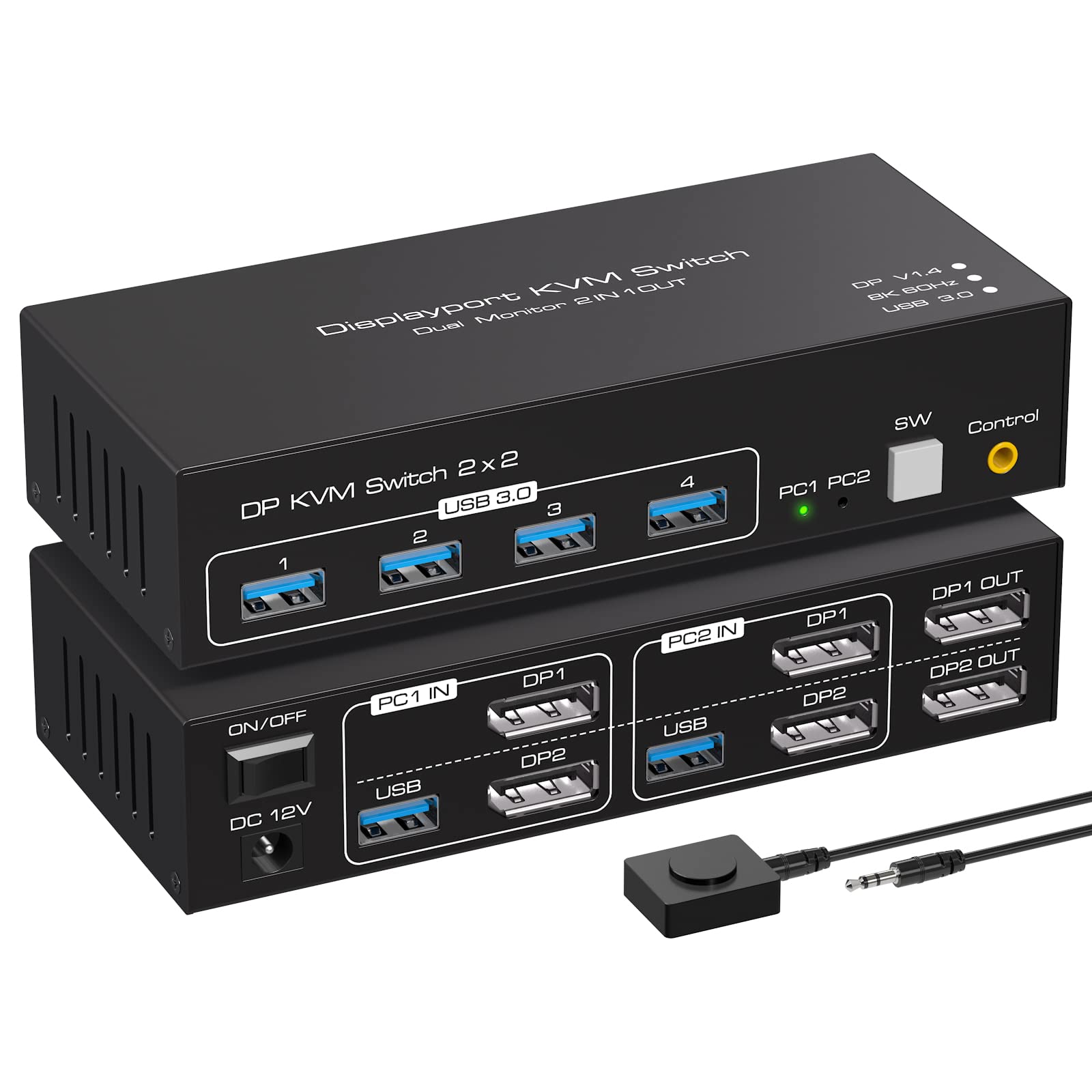 переключение 2 экранов одновременно 4K 144 Гц два монитора Displayport KVM-переключатель 2ПК совместное использование 2 мониторов одновременный вывод 8K ПК USB KVM-переключатель USB
переключение 2 экранов одновременно 4K 144 Гц два монитора Displayport KVM-переключатель 2ПК совместное использование 2 мониторов одновременный вывод 8K ПК USB KVM-переключатель USB
