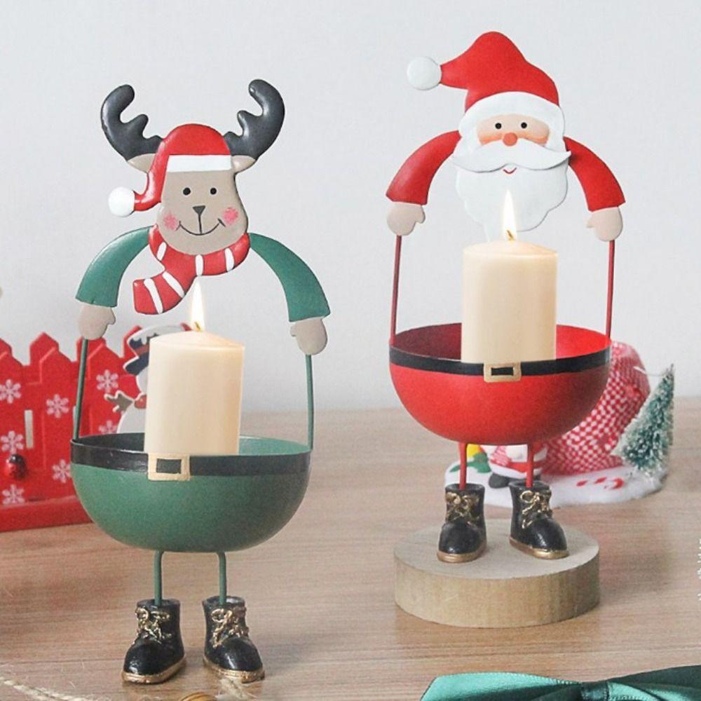 Cute Christmas Candlesticks Cartoon Santa Claus Candle Stand Metal Candle Holder Festive Decor
Cute Christmas Candlesticks Cartoon Santa Claus Candle Stand Metal Candle Holder Festive Decor