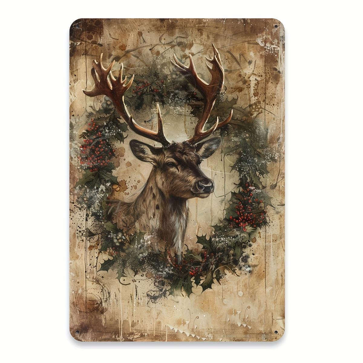 Rustic Christmas Reindeer Metal Tin Sign Durable Iron Wall Art with Festive Wreath Design for Home Cafe Garden Decor E 20x30cm(7.8x11.8inch)
Rustic Christmas Reindeer Metal Tin Sign Durable Iron Wall Art with Festive Wreath Design for Home Cafe Garden Decor E 20x30cm(7.8x11.8inch)