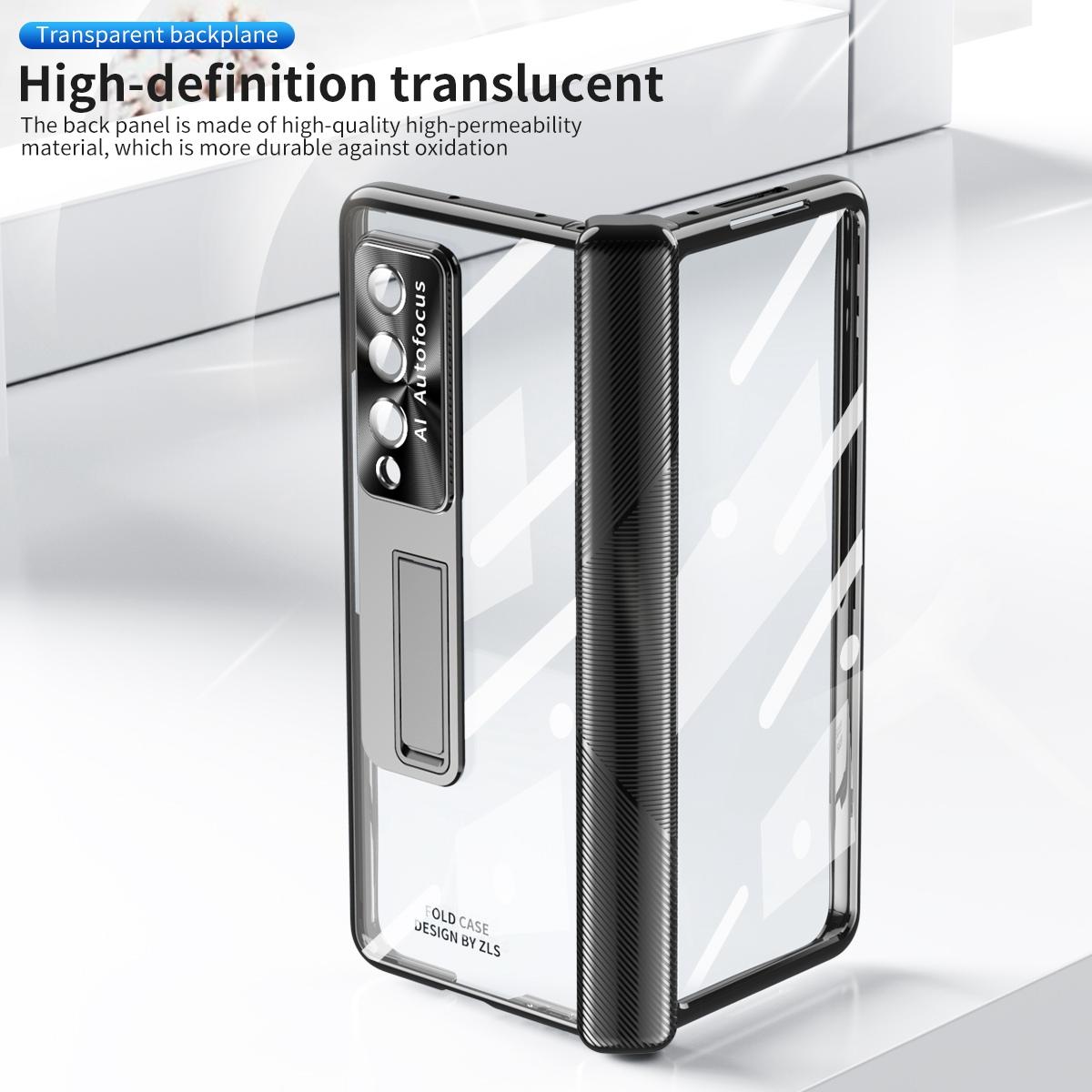 For Samsung Galaxy Z Fold4 5G Hinge+Stylus Pen Design Electroplating Hard PC Kickstand Function Phone Case with Tempered Glass Screen Protector Black
For Samsung Galaxy Z Fold4 5G Hinge+Stylus Pen Design Electroplating Hard PC Kickstand Function Phone Case with Tempered Glass Screen Protector Black