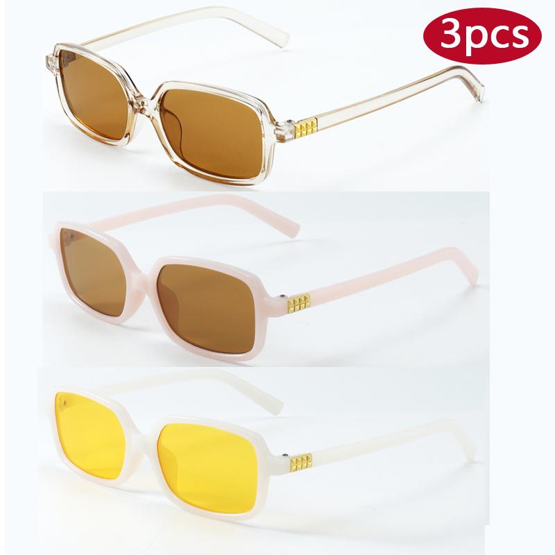 Car Sun Glasses 3pcs Fashion Square Rivet Sunglasses Women Men Vintage Simple Style Glasses Outdoor Travel Colorful Eyeglasses
Car Sun Glasses 3pcs Fashion Square Rivet Sunglasses Women Men Vintage Simple Style Glasses Outdoor Travel Colorful Eyeglasses