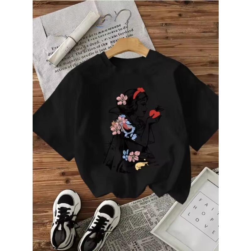 Snow White Holding A Red Apple with Floral Pattern Print Round Neck Cotton Short Sleeve TShirt Plus Size Shirt Y2K 4XL
Snow White Holding A Red Apple with Floral Pattern Print Round Neck Cotton Short Sleeve TShirt Plus Size Shirt Y2K 4XL