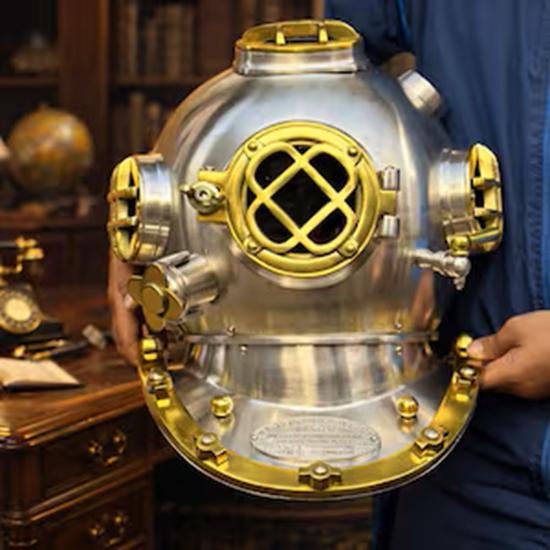 Diving Helmet Steel and Aluminum Nautical Decor Home Decor Birthday Gift
Diving Helmet Steel and Aluminum Nautical Decor Home Decor Birthday Gift