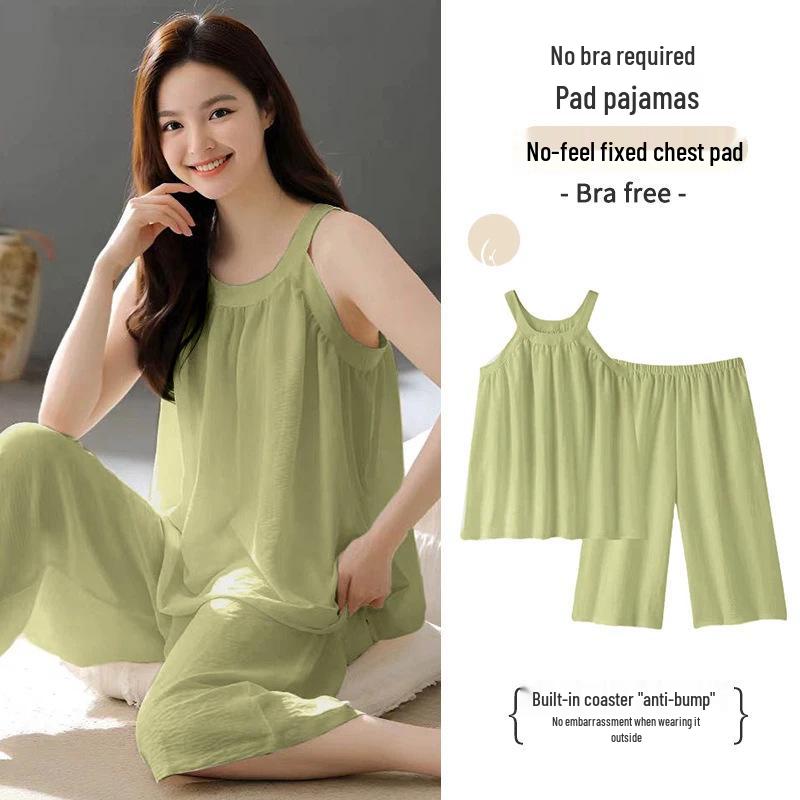 Женский летний пижамный комплект - Топ без рукавов с подкладками для бюста и капри - Легкий и универсальный для дома и улицы 2XL (60-70 kg)
Женский летний пижамный комплект - Топ без рукавов с подкладками для бюста и капри - Легкий и универсальный для дома и улицы 2XL (60-70 kg)