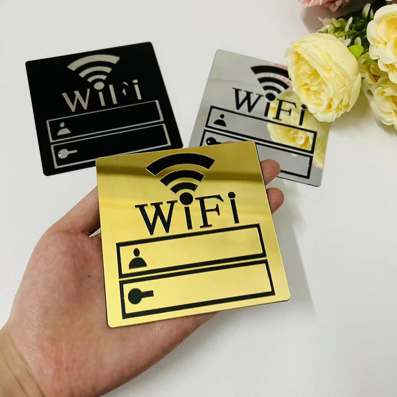 Акриловый знак WiFi, зеркальная наклейка для общественных мест, магазинов, рукописный ввод учетной записи и пароля, знаки для объявлений Wi-Fi, настенные наклейки
Акриловый знак WiFi, зеркальная наклейка для общественных мест, магазинов, рукописный ввод учетной записи и пароля, знаки для объявлений Wi-Fi, настенные наклейки