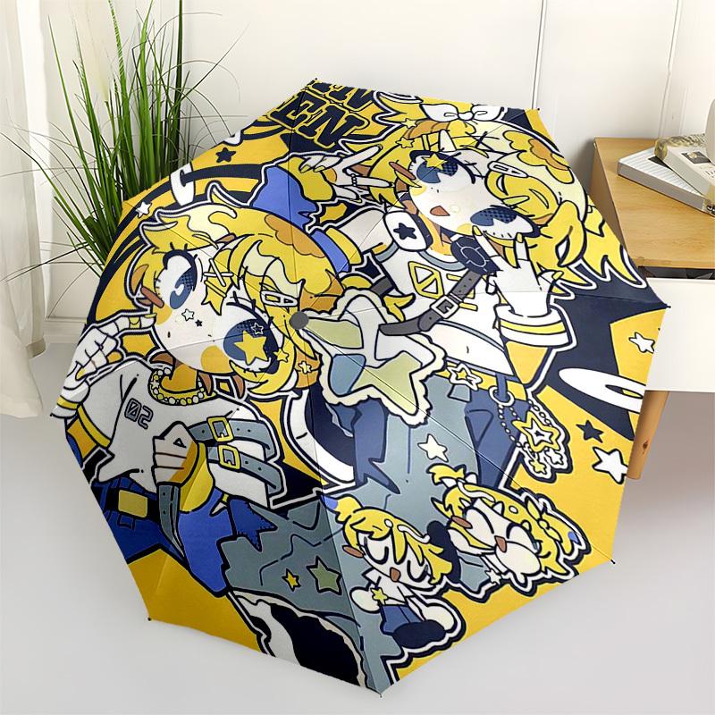 1pc Outdoor Umbrella with Golden Hair Anime Character - Automatic Opening/Closing Umbrella with Portable Tri-Fold Design, 8-Rib Iron Frame, Perfe
1pc Outdoor Umbrella with Golden Hair Anime Character - Automatic Opening/Closing Umbrella with Portable Tri-Fold Design, 8-Rib Iron Frame, Perfe