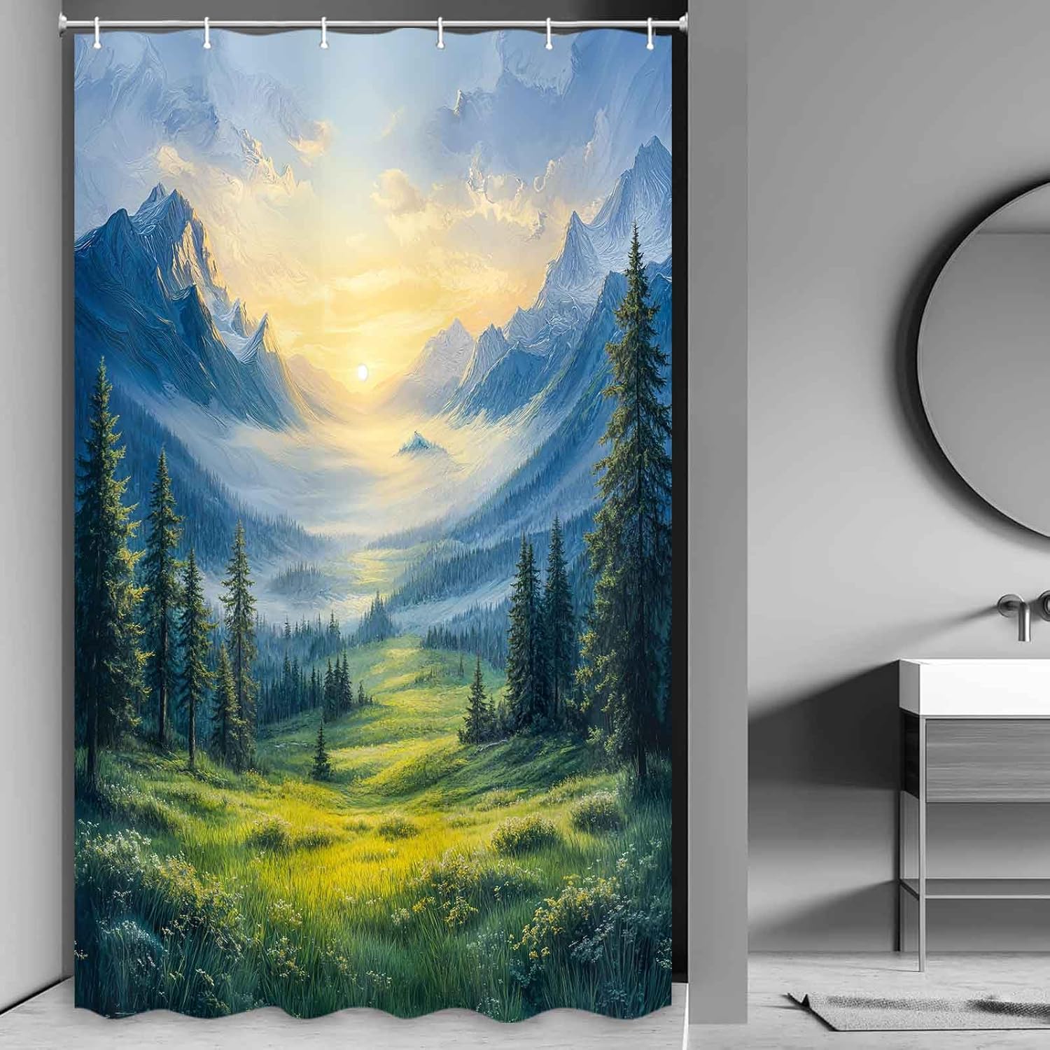 Nature Forest Shower Curtain – Misty Pine Trees & Mountain Scenery, Rustic Farmhouse Bathroom Decor 12Pcs Hooks 71X71Inch W60H190(CM)-1 Pcs
Nature Forest Shower Curtain – Misty Pine Trees & Mountain Scenery, Rustic Farmhouse Bathroom Decor 12Pcs Hooks 71X71Inch W60H190(CM)-1 Pcs