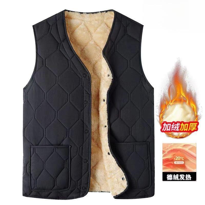 Winter Men s Fleece Lined Vest Casual Lightweight Thick Sleeveless Jacket V-Neck Single Breasted Quilting for Cold Weather Gilet 5XL чорний
Winter Men s Fleece Lined Vest Casual Lightweight Thick Sleeveless Jacket V-Neck Single Breasted Quilting for Cold Weather Gilet 5XL чорний