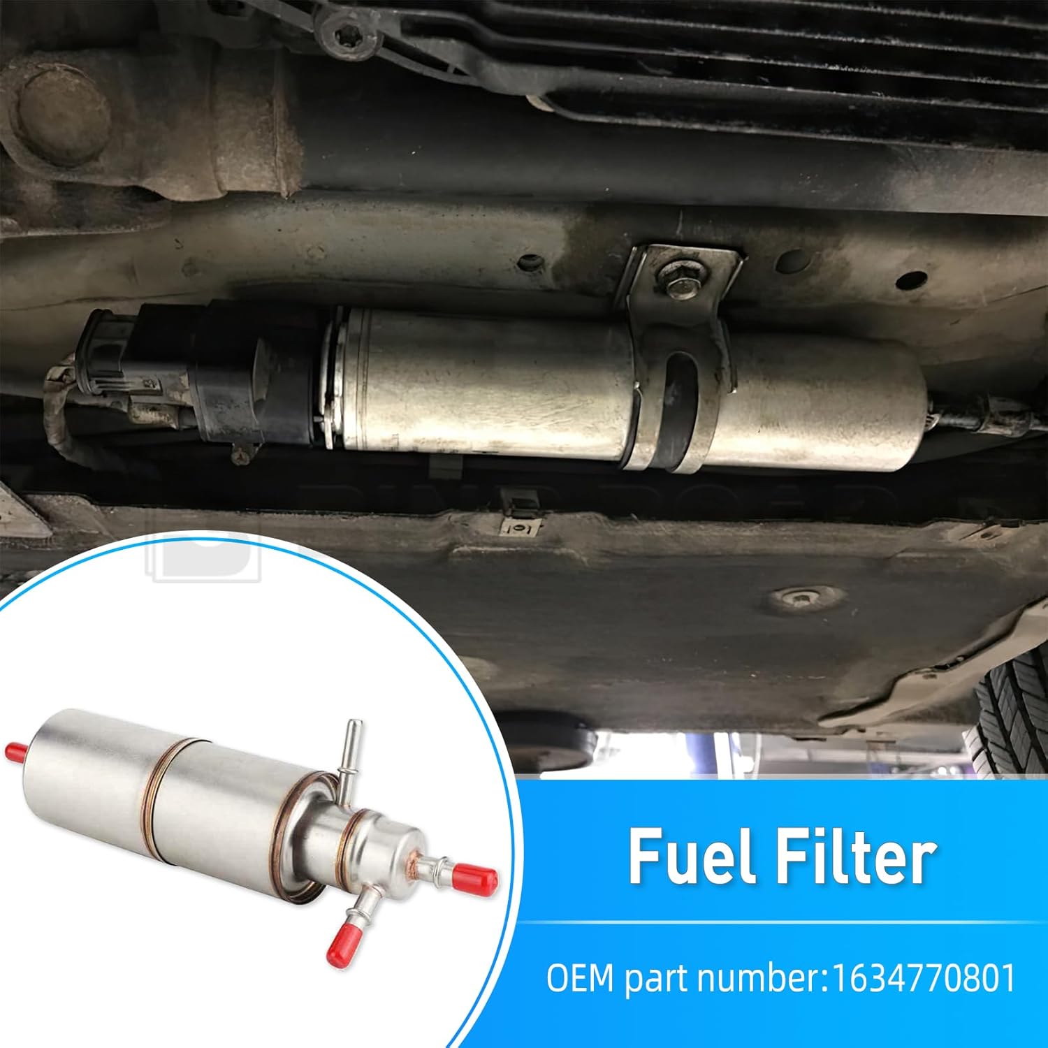 1634770801 Fuel Filter Compatible with Mercedes Benz ML320 ML350 ML500 3.7L W163 2002-2005
1634770801 Fuel Filter Compatible with Mercedes Benz ML320 ML350 ML500 3.7L W163 2002-2005