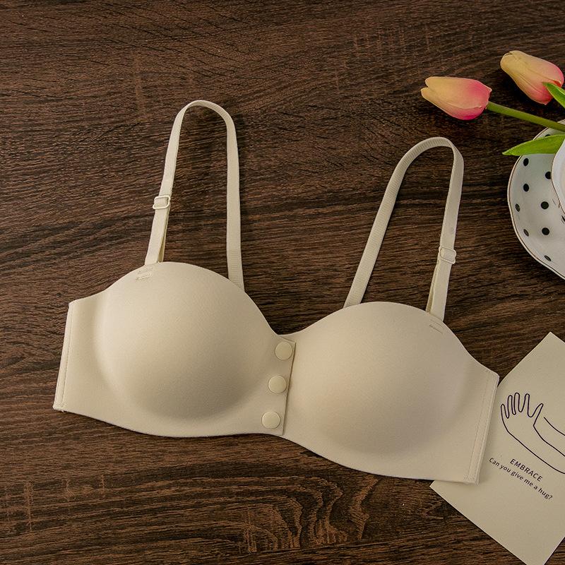 Bra front buckle smooth solid color comfortable gathering seamless sexy steel rimless thin bra cover XXXL/42 шампанського
Bra front buckle smooth solid color comfortable gathering seamless sexy steel rimless thin bra cover XXXL/42 шампанського