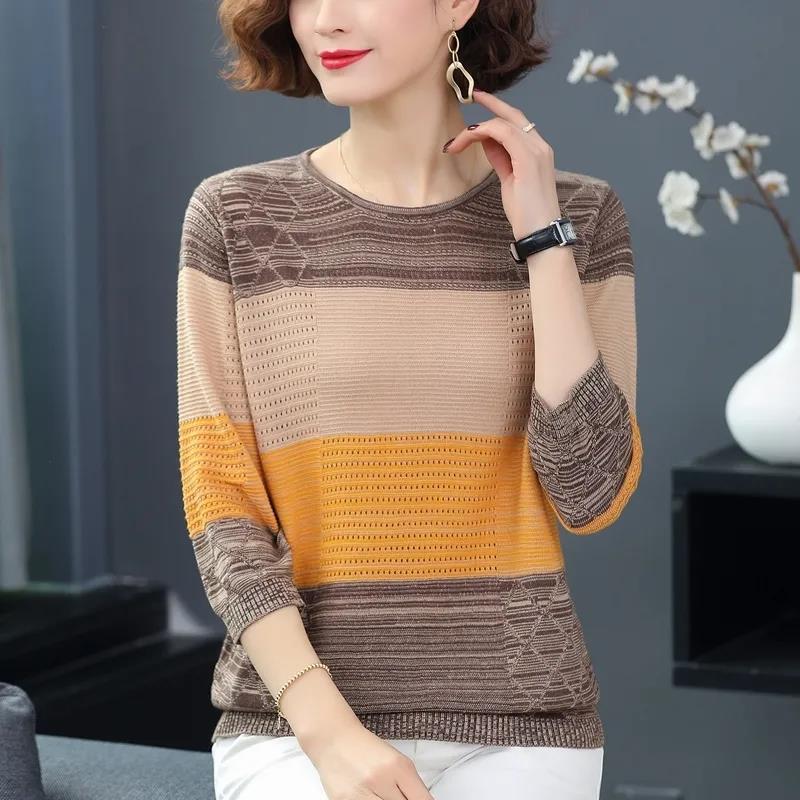 Knitted Long Sleeve T-shirt for Women Spring and Summer Loose and Versatile Round Neck Mid Sleeve Top 3XL
Knitted Long Sleeve T-shirt for Women Spring and Summer Loose and Versatile Round Neck Mid Sleeve Top 3XL