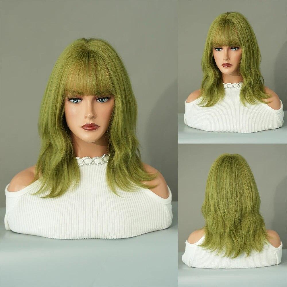 Зеленый парик для женщин, синтетический боб, парик, длина до плеч, волнистый парик, косплей, вечерние, женские искусственные волосы, парик на Хэллоуин
Зеленый парик для женщин, синтетический боб, парик, длина до плеч, волнистый парик, косплей, вечерние, женские искусственные волосы, парик на Хэллоуин