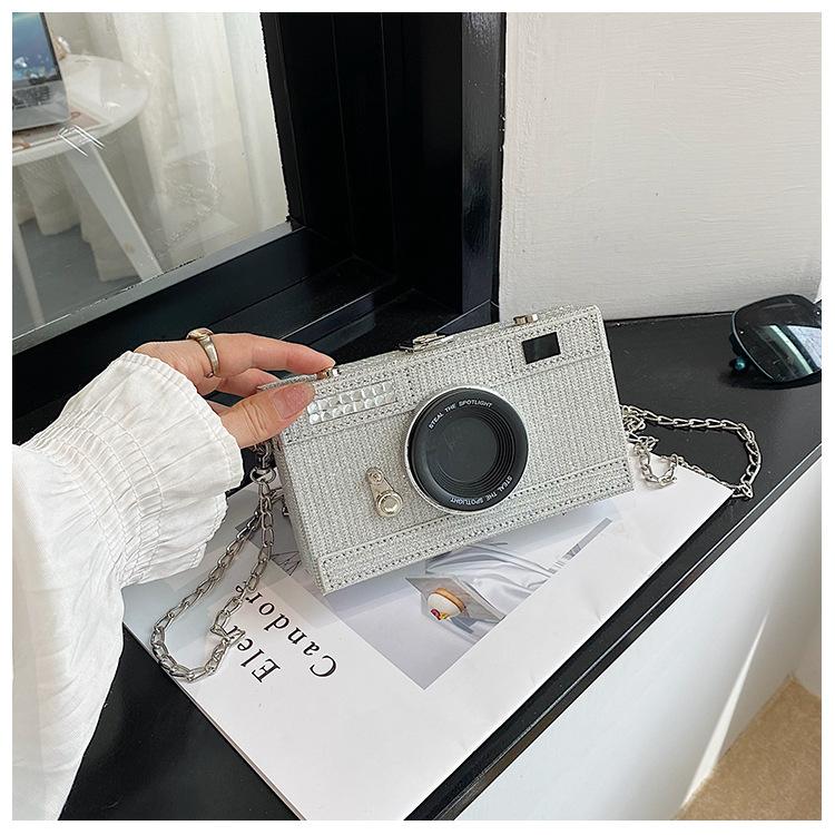 Women Fashion Sequin Box Bag Funny Chain Crossbody Body Bag Camera Shape Shoulder Bag
Women Fashion Sequin Box Bag Funny Chain Crossbody Body Bag Camera Shape Shoulder Bag